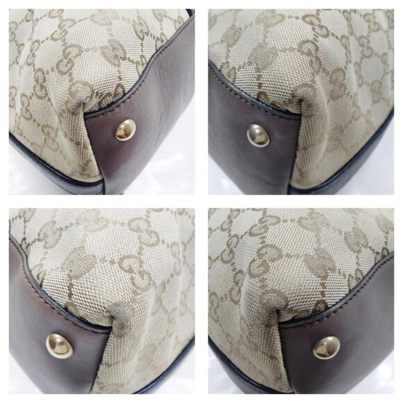 Authentic Gucci Tote Bag Sherry Line Brown Canvas mn472-013026 - Picture 10 of 16